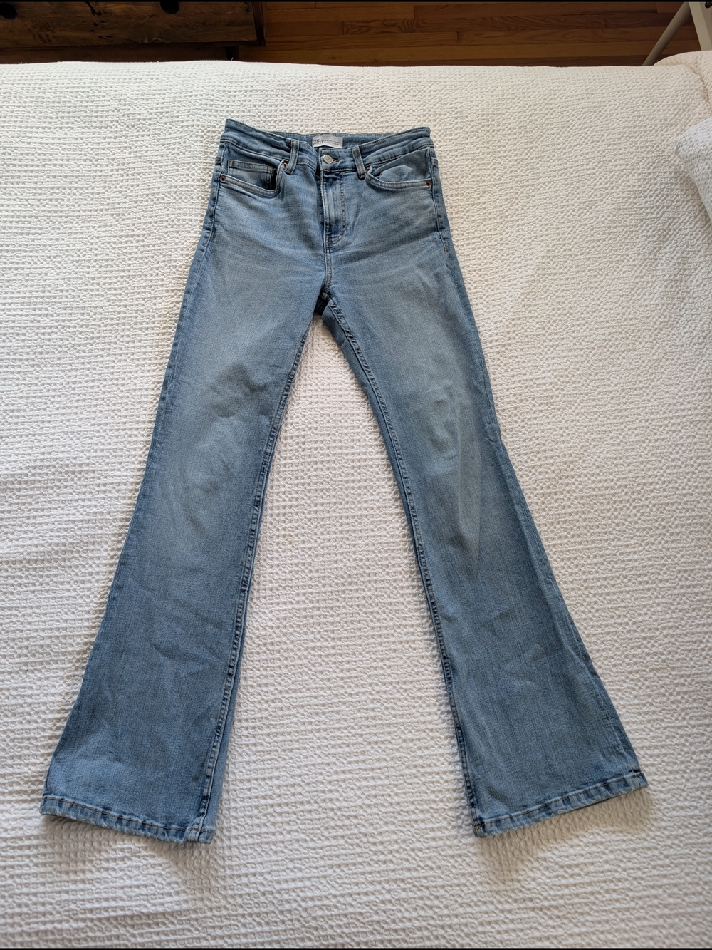 Zara Light Blue Flare Jeans Size8